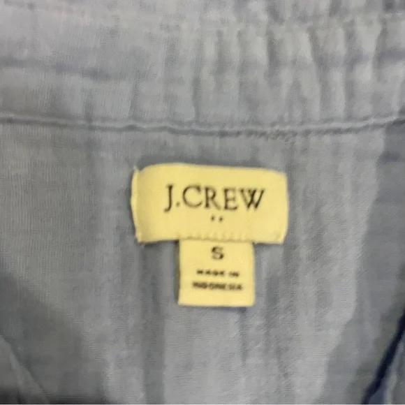 J.Crew Blue Cotton Gauze Button Down Shirt Size Small - Picture 5 of 11